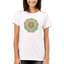 Rainbow Blume Mandala Boho T - Shirt