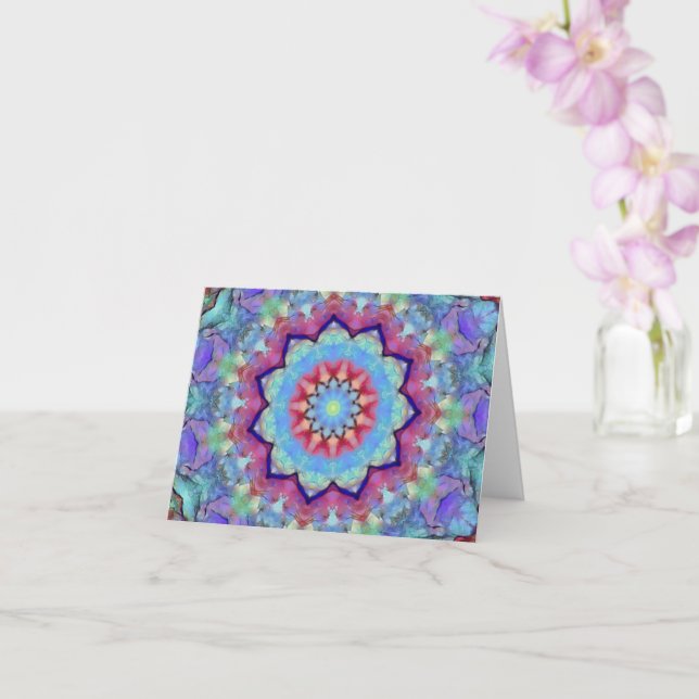 Rainbow Blume Mandala Faltkarte Karte (Orchidee)