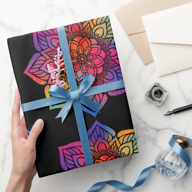 Rainbow Blume Mandala Geschenkpapier (Schenken)