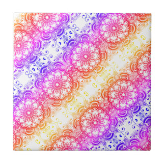 Rainbow Blume Mandala Muster 3 Fliese