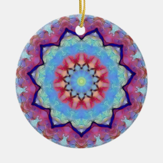 Rainbow Blume Mandala Runde Ornamente (Vorne)