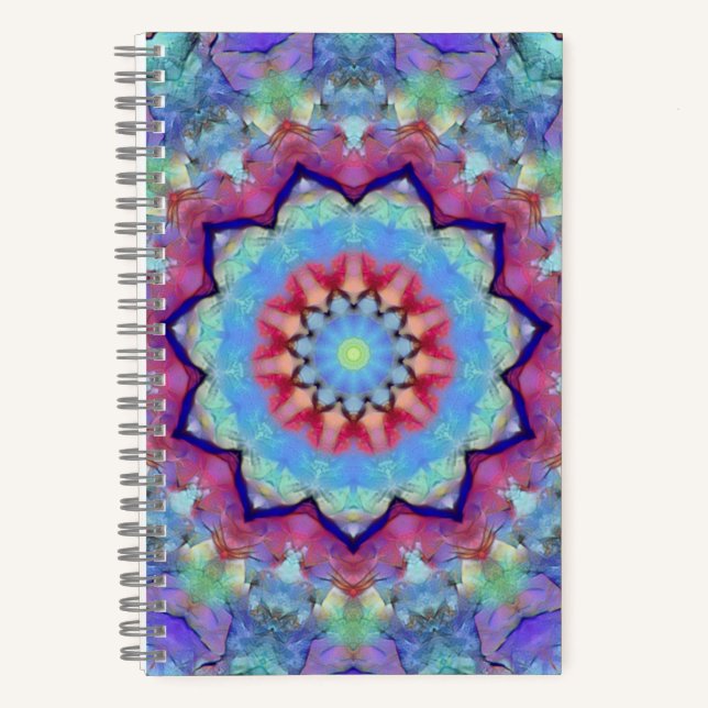 Rainbow Blume Mandala Soft Cover Notebook Notizbuch (Vorderseite)