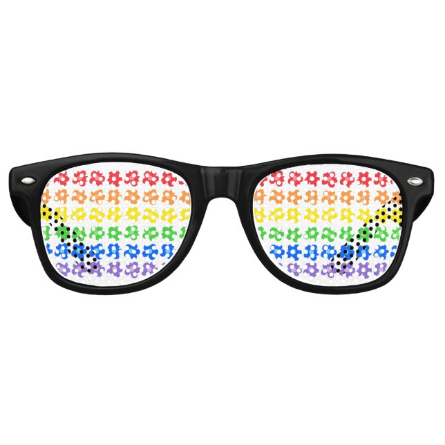 Rainbow-Blume Partybrille (Vorderseite)