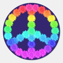 Rainbow Blume Peace Sign Sticker