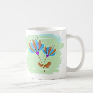Rainbow Blume Pinselstriche Geometrie Kaffeetasse