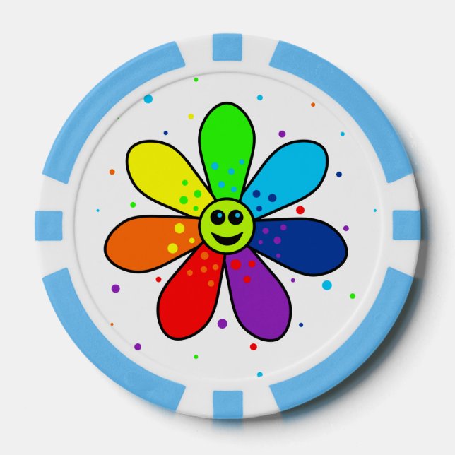 Rainbow Blume Poker Chips (Vorderseite)