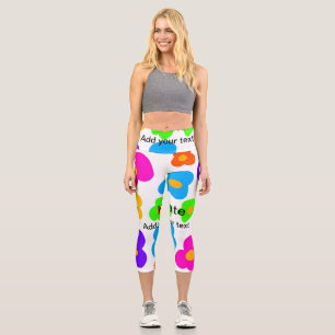 Rainbow Blume Pride Liebe hinzufügen Namenstext lq Capri Leggings