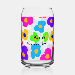 Rainbow Blume Pride Liebe hinzufügen Namenstext lq Dosenglas