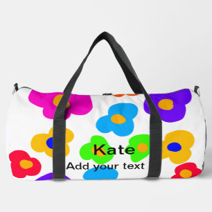 Rainbow Blume Pride Liebe hinzufügen Namenstext lq Duffle Bag