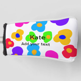 Rainbow Blume Pride Liebe hinzufügen Namenstext lq Golf Headcover