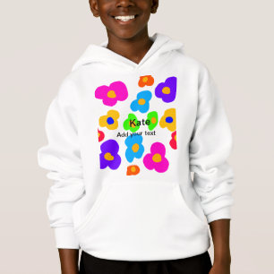 Rainbow Blume Pride Liebe hinzufügen Namenstext lq Hoodie