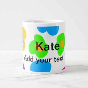 Rainbow Blume Pride Liebe hinzufügen Namenstext lq Jumbo-Tasse