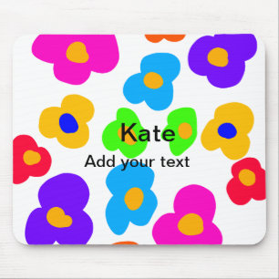 Rainbow Blume Pride Liebe hinzufügen Namenstext lq Mousepad