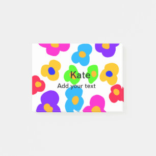 Rainbow Blume Pride Liebe hinzufügen Namenstext lq Post-it Klebezettel