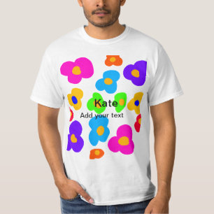 Rainbow Blume Pride Liebe hinzufügen Namenstext lq T-Shirt