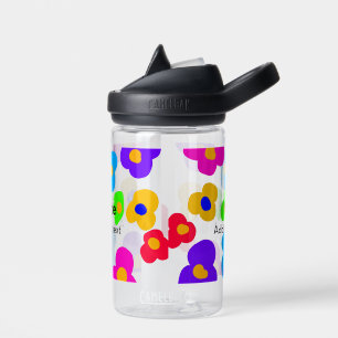 Rainbow Blume Pride Liebe hinzufügen Namenstext lq Trinkflasche