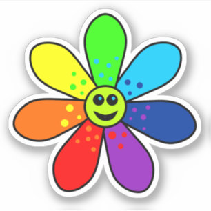 Rainbow-Blume Vinyl-Sticker Aufkleber
