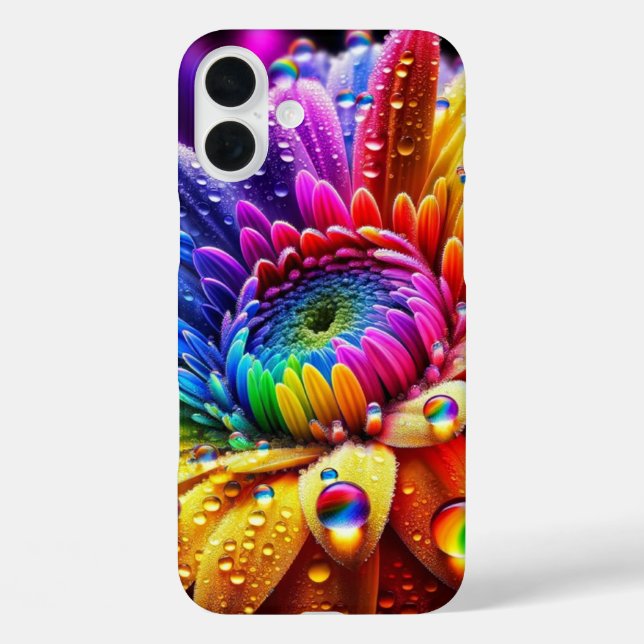 Rainbow Blumen Phone Case (Rückseite)