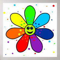 Rainbow Blumen Poster