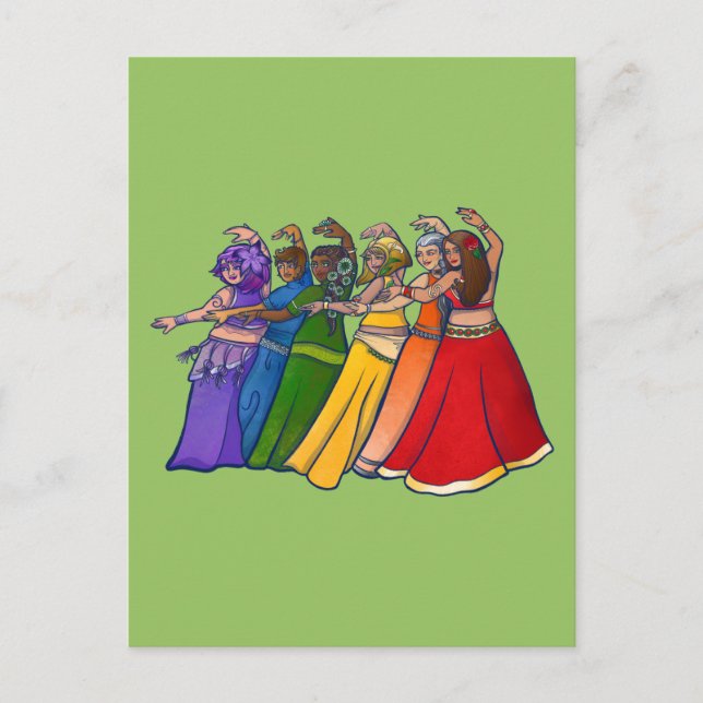 Rainbow Bly Dancer Art Bly Tanz Postkarte (Vorderseite)