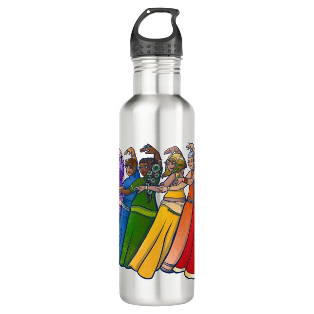 Rainbow Bly Dancer Art Bly Tanz Tanz Edelstahlflasche (Vorderseite)
