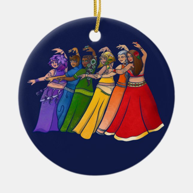 Rainbow Bly Dancer Art Bly Tanz Tanz Keramik Ornament (Vorne)