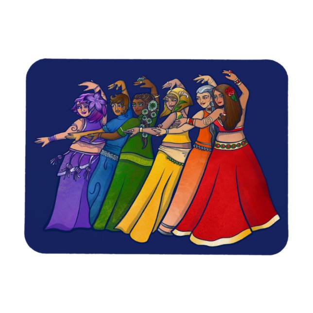 Rainbow Bly Dancer Art Bly Tanz Tanz Magnet (Horizontal)