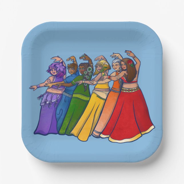 Rainbow Bly Dancer Art Bly Tanz Tanz Pappteller (Vorderseite)