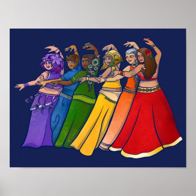 Rainbow Bly Dancer Art Bly Tanz Tanz Poster (Vorne)