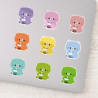 Rainbow Boba Cat Aufkleber