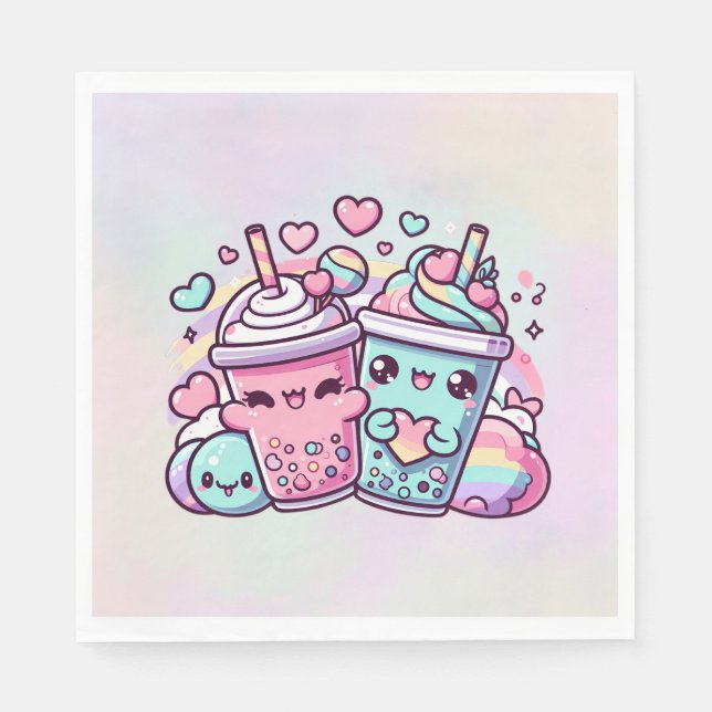 Rainbow Boba Napkins Serviette (Vorderseite)