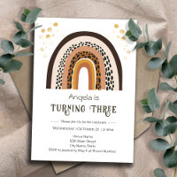 Rainbow Boho Animal Print 3. Geburtstag