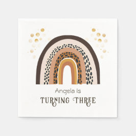 Rainbow Boho Animal Print 3. Geburtstag Serviette