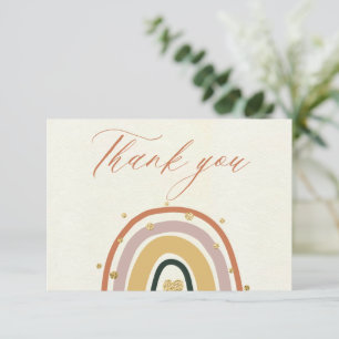 Rainbow Boho Baby Dusche Danke Karte