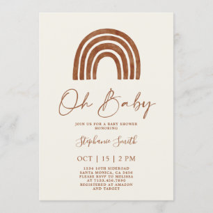 Rainbow Boho Baby Shower Einladung