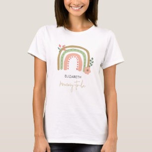 Rainbow Boho Baby Shower Mommy-to-be Custom T-Shirt