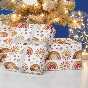 Rainbow Boho Birthday Baby Shower Gender Neutral Geschenkpapier