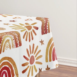Rainbow Boho Birthday Baby Shower Gender Neutral Tischdecke