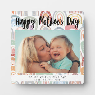 Rainbow Boho Foto Calligraphy Mother's Day Gift Fotoplatte