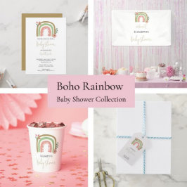 Rainbow Boho Kinderdusche Geruchte Farben Erde Nie Pappbecher
