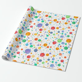 Rainbow Boho Polka Dot Watercolor Wrapping Paper Geschenkpapier