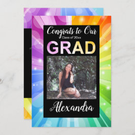 Rainbow Bokeh Bubble Art Foto Abschluss Einladung