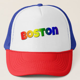 Rainbow Boston Schriftart Truckerkappe