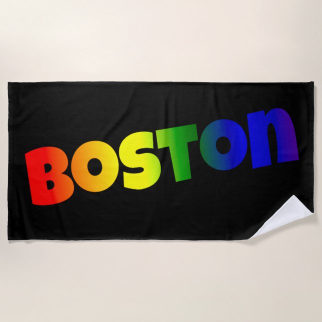 Rainbow Boston Strandtuch (Vorderseite)