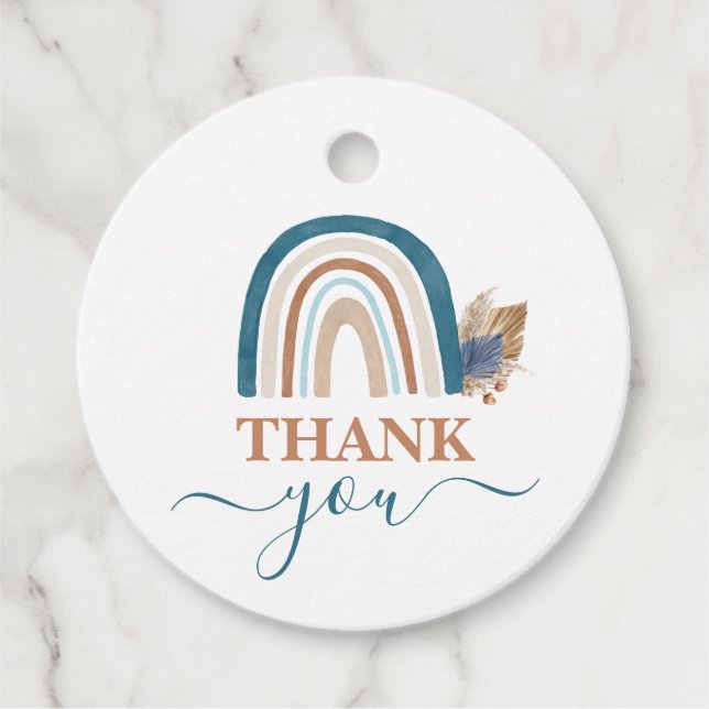 Rainbow Boy Baby Dusche Geschenkanhänger (Vorderseite)