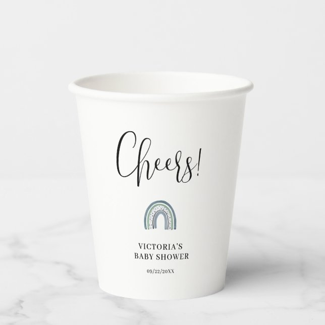 Rainbow Boy Baby Dusche Pappbecher (Vorderseite)