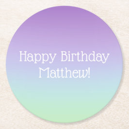 Rainbow Boy Birthday Party Runder Pappuntersetzer