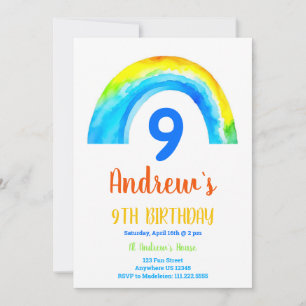 Rainbow Boys 9. Geburtstag Einladung