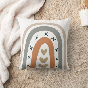 Rainbow-Braunbeige, grau, modern, weiß gemuppt Kissen