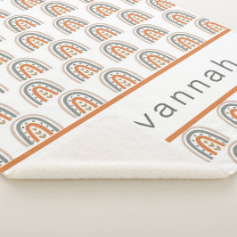 Rainbow-braunes beige-graues Kinderzimmer boho Sherpadecke